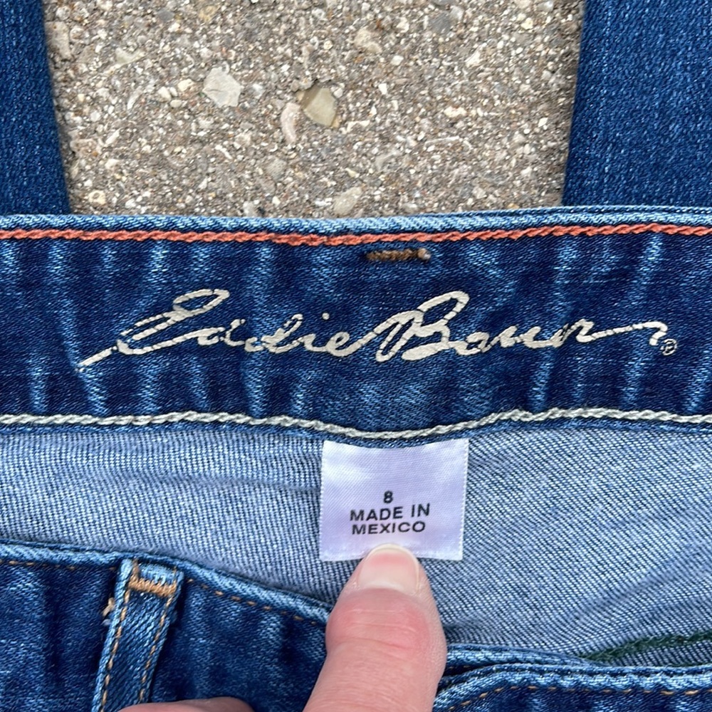 Eddie Bauer Straight Curvy Denim Blue Jeans Size 8 - Picture 5 of 12